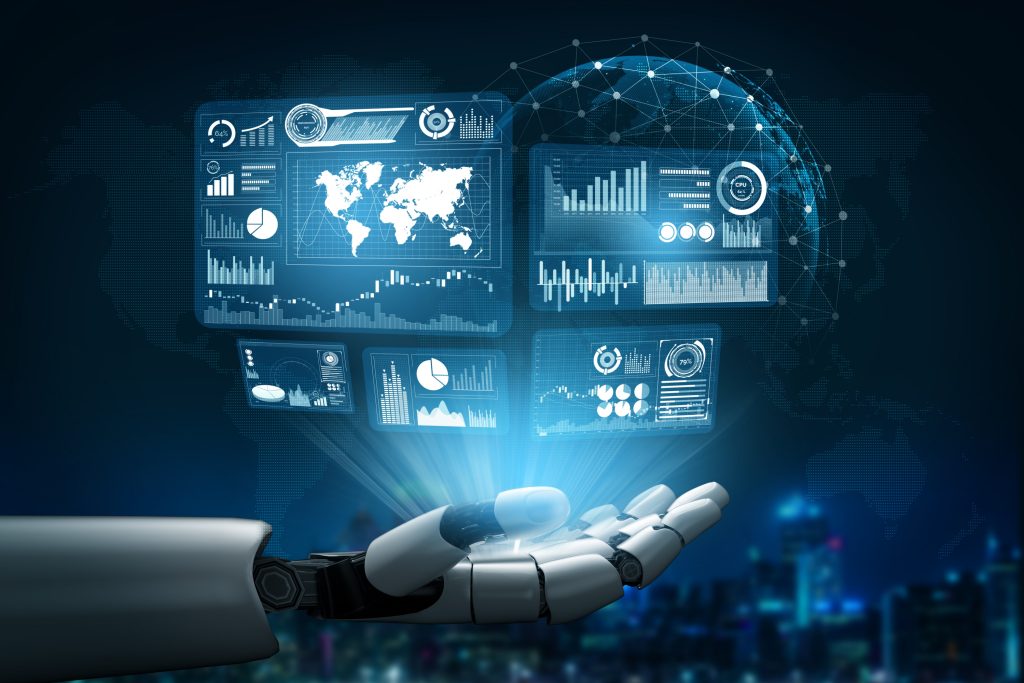 A futuristic robot representing the artificial intelligence concept